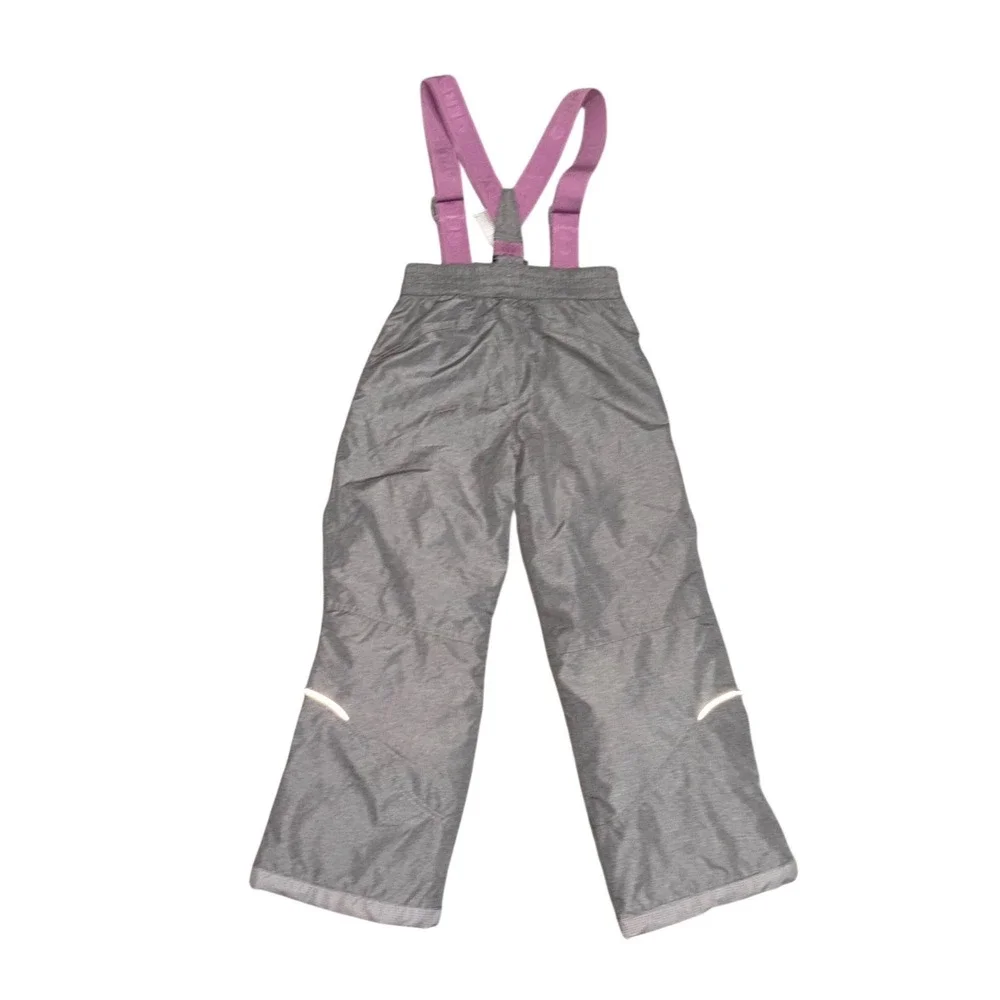 Gerry Snow Pants Kids Small 7/8 Grey Purple Excellent Insulated Suspenders